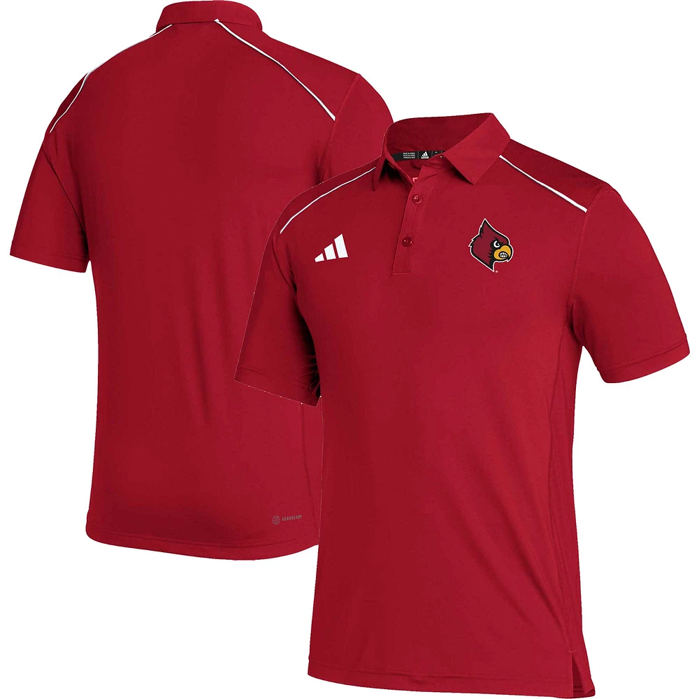 Men's adidas Red Louisville Cardinals Coaches AEROREADY Polo