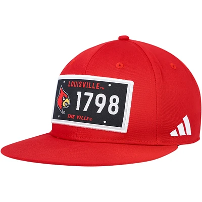 Casquette adidas Louisville Cardinals Established Snapback pour homme rouge