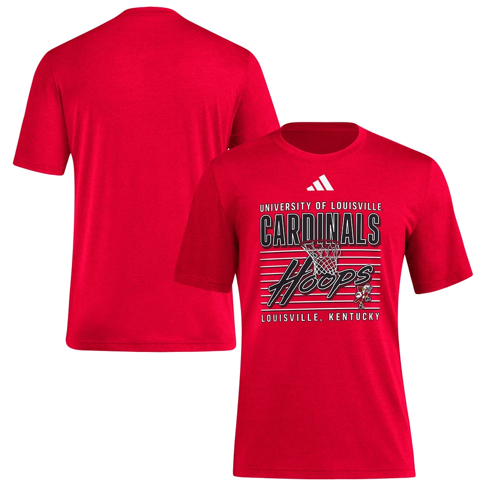 T-shirt adidas rouge Louisville Cardinals Locker Swish Tri-Blend pour homme