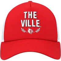 Men's adidas Red Louisville Cardinals Phrase Foam Front Trucker Adjustable Hat