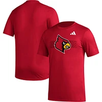 T-shirt AEROREADY d'avant-match des Cardinals de Louisville adidas rouge pour homme