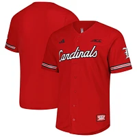 Men's adidas  Red Louisville Cardinals Reversible Retro Full-Button Baseball Jersey