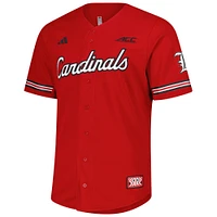 Men's adidas  Red Louisville Cardinals Reversible Retro Full-Button Baseball Jersey