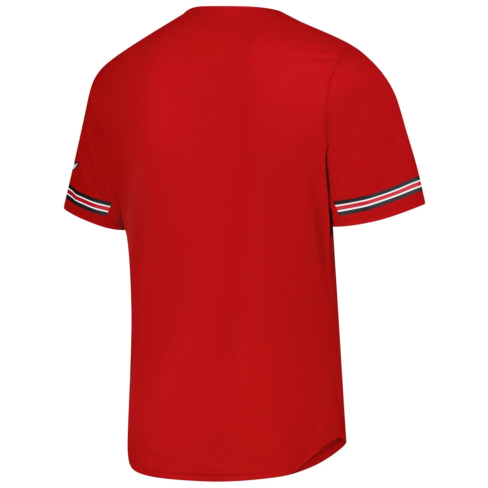 Men's adidas  Red Louisville Cardinals Reversible Retro Full-Button Baseball Jersey