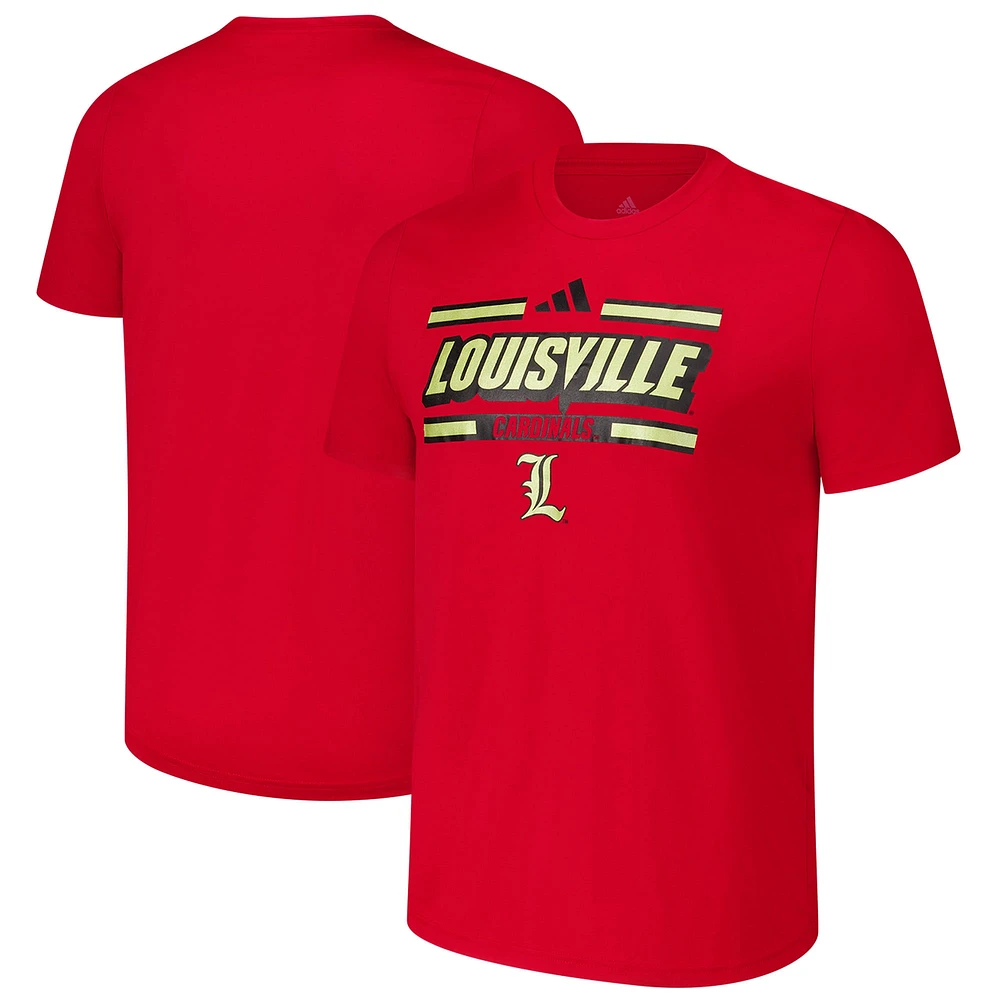 Men's adidas Red Louisville Cardinals Strategy Pre-Game T-Shirt