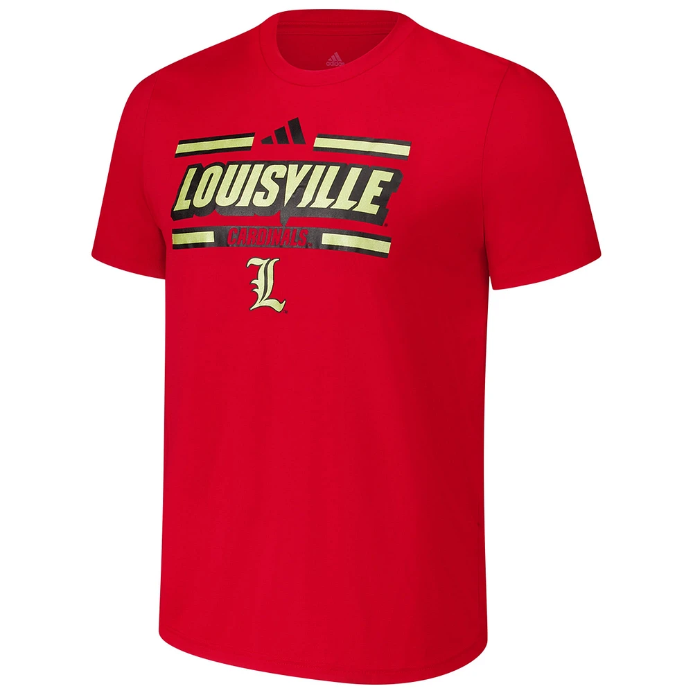 T-shirt d'avant-match adidas rouge Louisville Cardinals Strategy pour homme