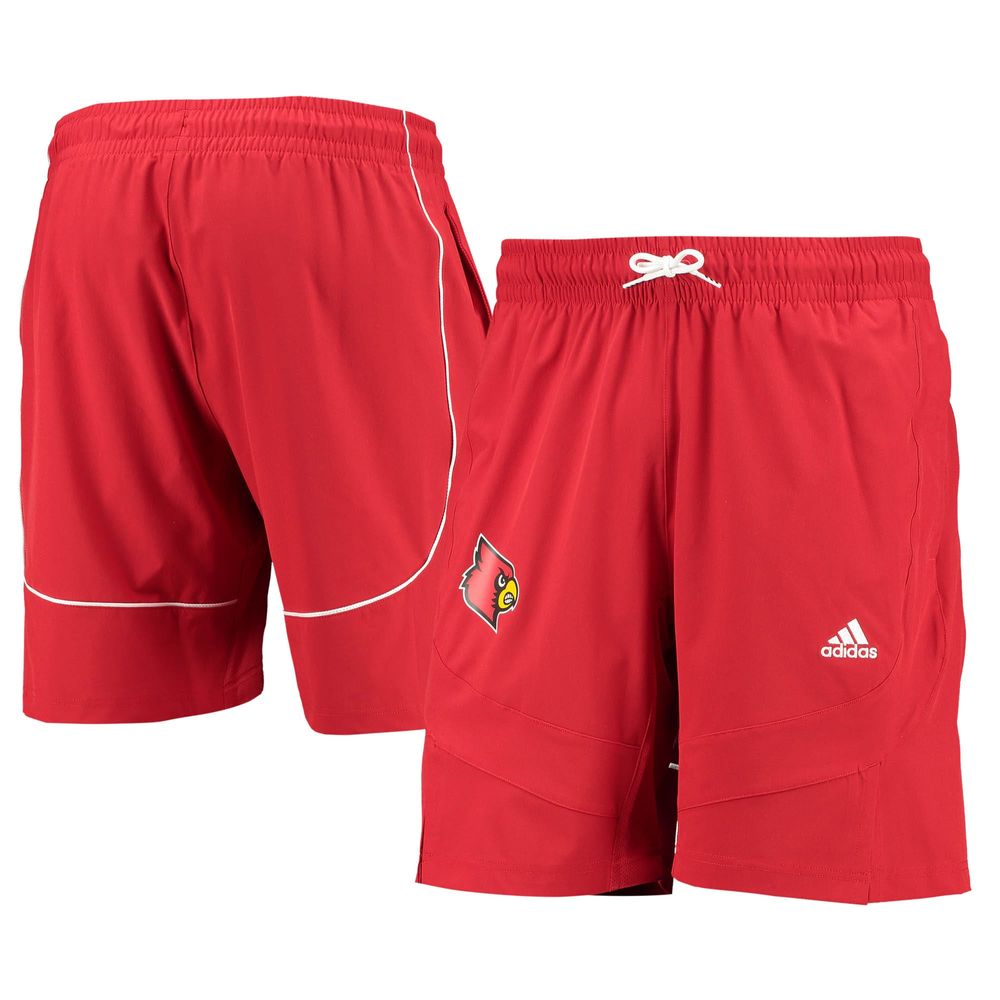 Men's Adidas Red/Heathered Gray Louisville Cardinals Team AEROREADY Half-Zip Top