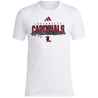 T-shirt adidas pour hommes, blanc, Louisville Cardinals, Baseball, graines de tournesol