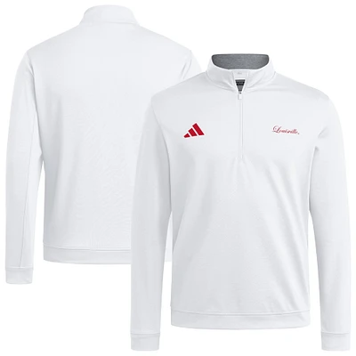 Veste zippée surélevée blanche Louisville Cardinals pour homme adidas