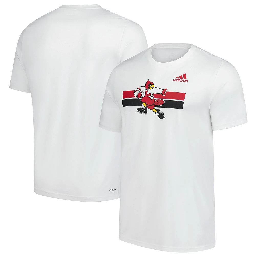 T-shirt d'avant-match adidas Louisville Cardinals Icon blanc pour homme