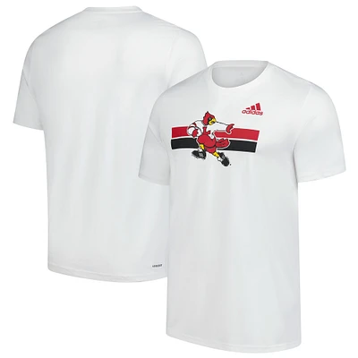 T-shirt d'avant-match adidas Louisville Cardinals Icon blanc pour homme