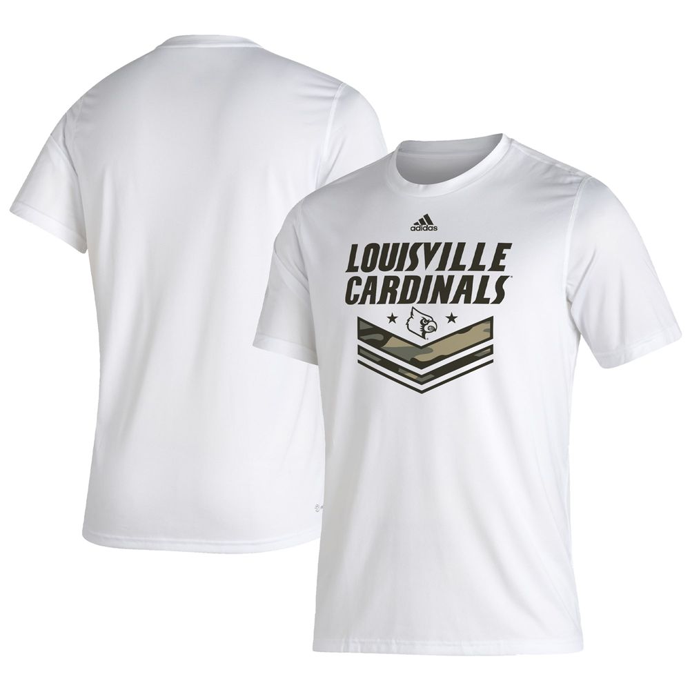 Adidas Men's adidas White Louisville Cardinals Military Appreciation  Creator T-Shirt