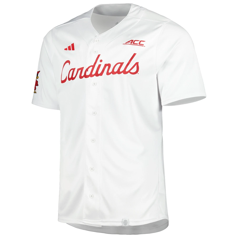 Men's adidas White Louisville Cardinals Team Baseball Jersey