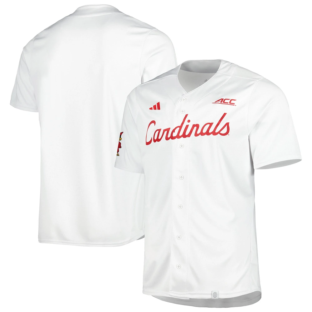 Men's adidas White Louisville Cardinals Team Baseball Jersey