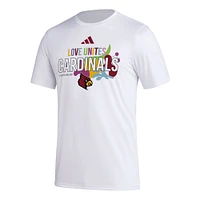 Men's adidas x Rich Mnisi Pride Collection White Louisville Cardinals Pregame AEROREADY T-Shirt