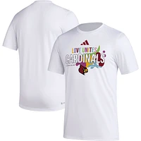 T-shirt d'avant-match AEROREADY adidas x Rich Mnisi Pride Collection blanc pour hommes des Cardinals de Louisville