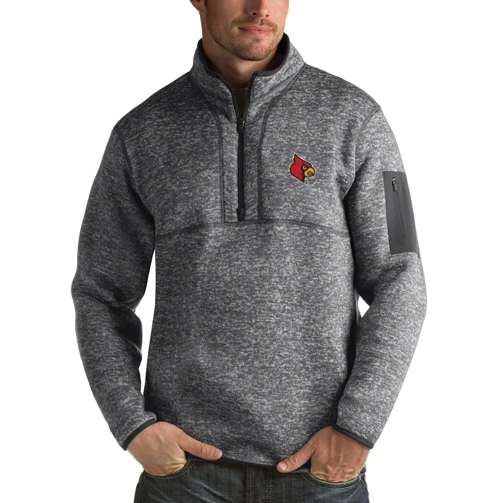 Antigua Louisville Cardinals Heathered Gray Fortune Full-Zip Jacket