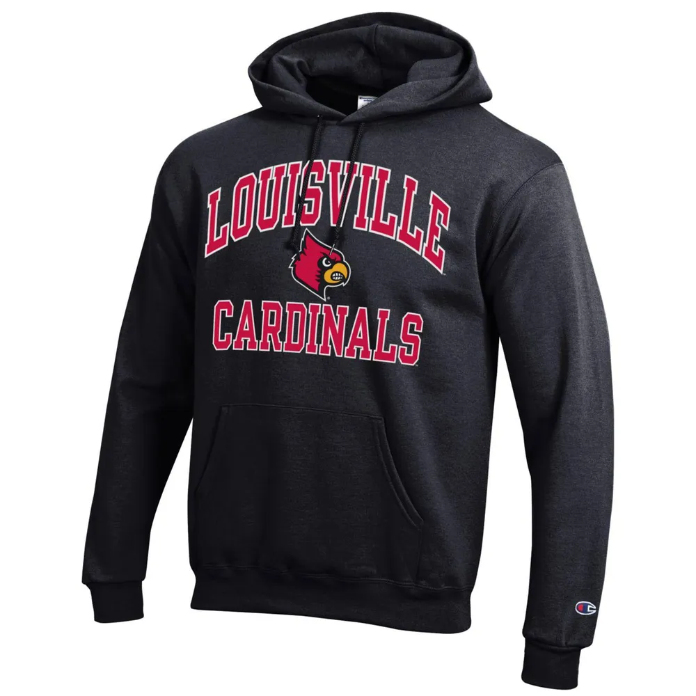 Louisville Cardinals Hoodie Mens Medium Gray Pullover Long Sleeve