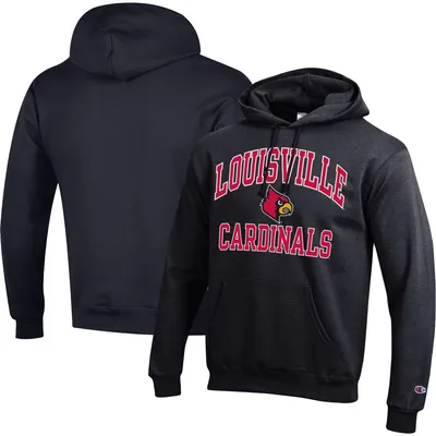 Men's Stadium Athletic Black Louisville Cardinals Arch & Logo Pullover  Hoodie