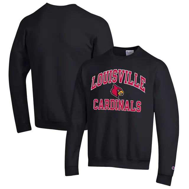 Men's Champion Gray Louisville Cardinals Baseball Stack Pullover Crewneck  Sweatshirt
