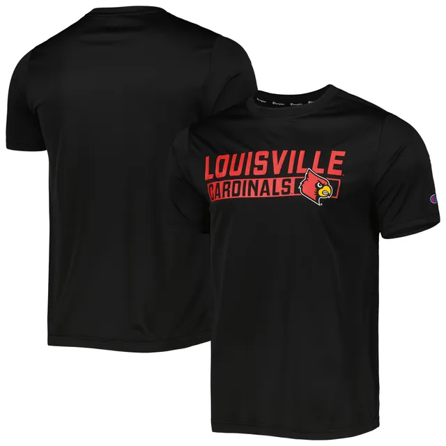 Men's Homefield Heathered Red Louisville Cardinals Vintage Hoops T