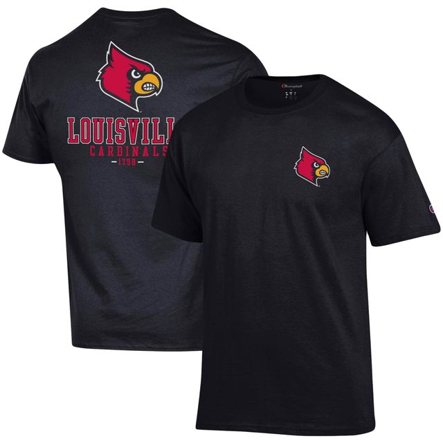 T-shirt Champion Louisville Cardinals Stack 2-Hit pour homme, noir