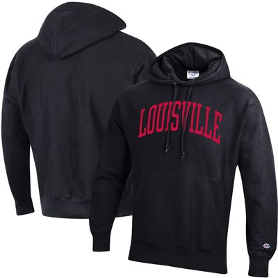 Men's Champion Louisville Cardinals Team Arch Reverse Weave Pullover Hoodie