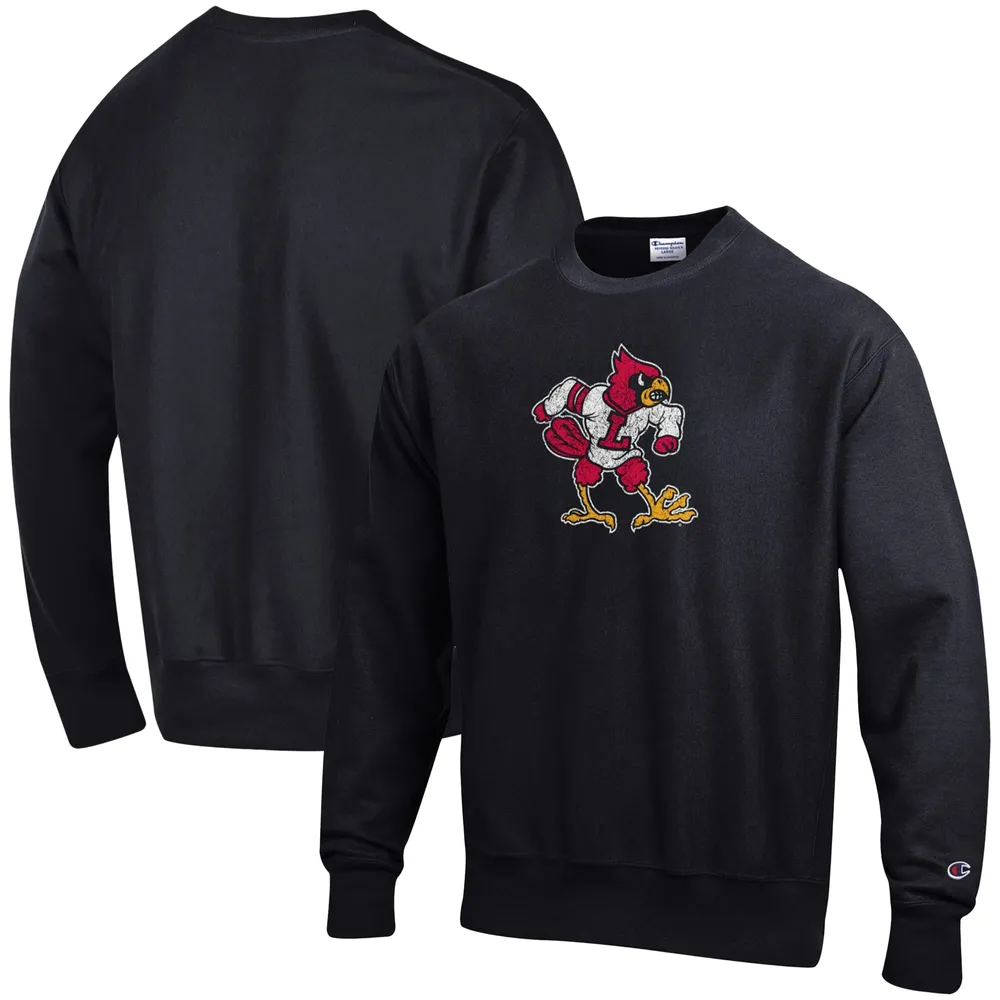 Colosseum Men's Black Louisville Cardinals Arch Logo Crew Neck Sweatshirt - Black