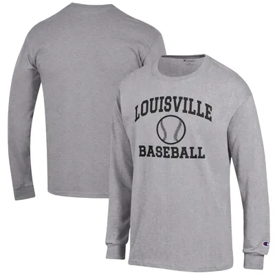 Louisville Cardinals Champion Baseball Icon Long Sleeve T-Shirt - Gray
