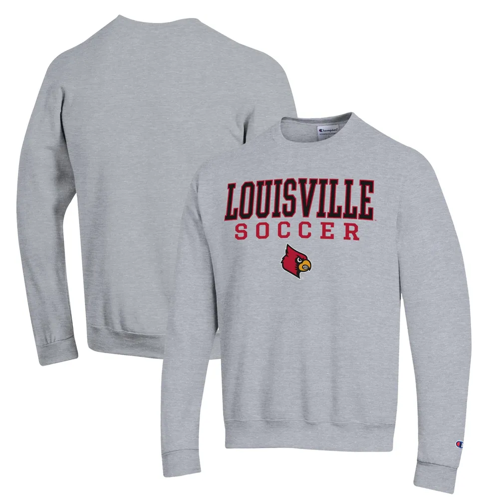 Men's Champion Red Louisville Cardinals Soccer Icon Powerblend Pullover Sweatshirt Size: Extra Small