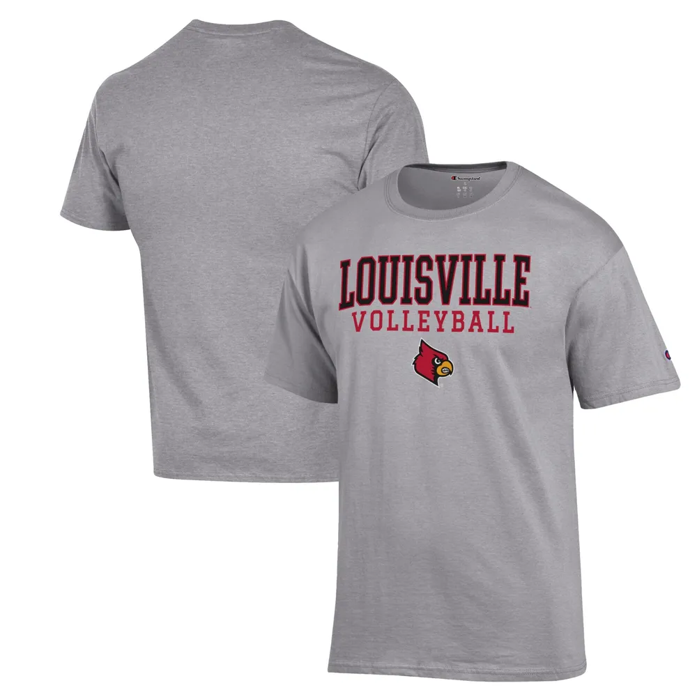 Lids Louisville Cardinals Champion Stack Logo Volleyball Powerblend T-Shirt