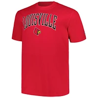 Men's Champion Red Louisville Cardinals Big & Tall Arch Over Logo T-Shirt