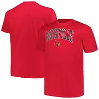 Men's Champion Red Louisville Cardinals Big & Tall Arch Over Logo T-Shirt