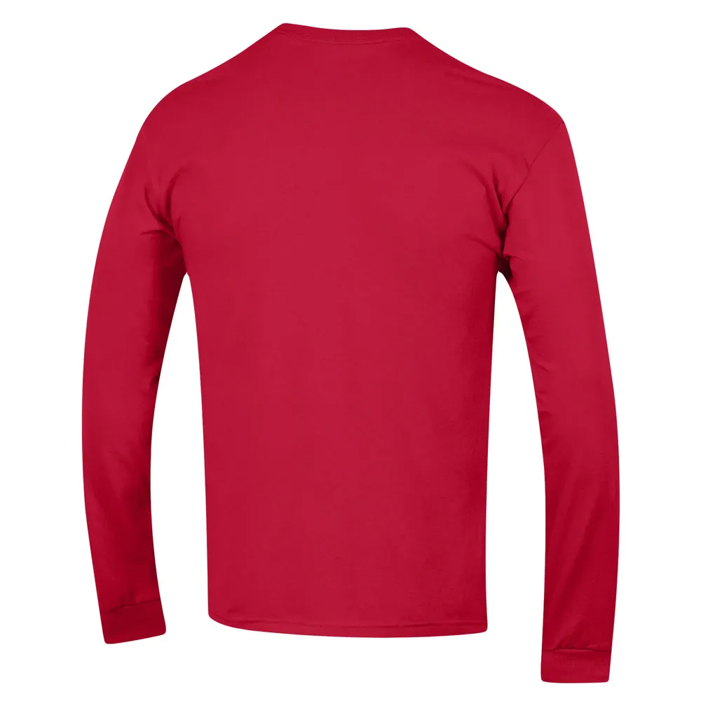 Men's Champion Red Louisville Cardinals High Motor Long Sleeve T-Shirt