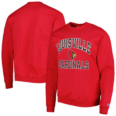 Men's Champion Red Louisville Cardinals High Motor Pullover Sweatshirt