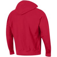 Men's Champion Red Louisville Cardinals Team Arch Reverse Weave Pullover Hoodie