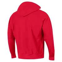 Men's Champion Red Louisville Cardinals Vault Late Night Reverse Weave Pullover Hoodie