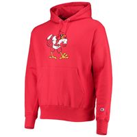 Men's Champion Red Louisville Cardinals Vault Logo Reverse Weave Pullover Hoodie