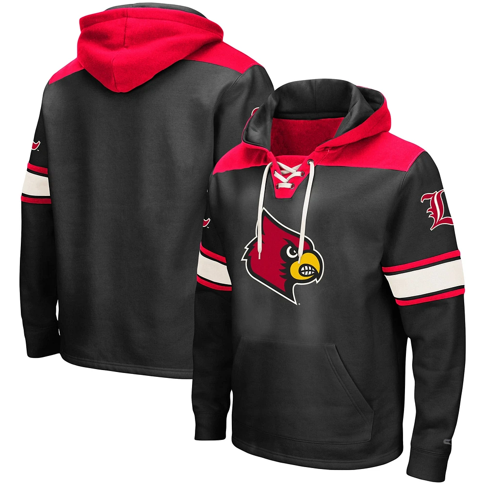 Sweat à capuche lacets Colosseum noir Louisville Cardinals 2.0 pour hommes