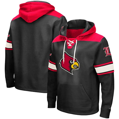 Sweat à capuche lacets Colosseum noir Louisville Cardinals 2.0 pour hommes