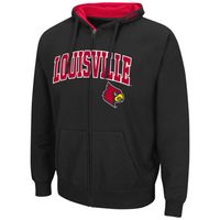 Men's Colosseum Louisville Cardinals Arch & Logo 3.0 Full-Zip Hoodie