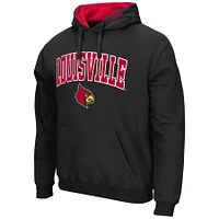 Men's Colosseum Black Louisville Cardinals Arch & Logo 3.0 Pullover Hoodie