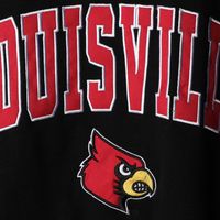 Men's Colosseum Black Louisville Cardinals Arch & Logo Crew Neck Sweatshirt