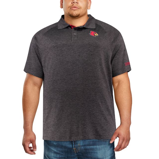 Polo pour homme Colosseum noir Louisville Cardinals Big & Tall Down Swing