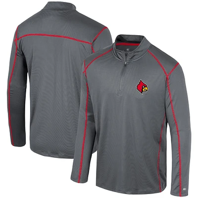 Men's Colosseum Black Louisville Cardinals Cameron Quarter-Zip Windshirt