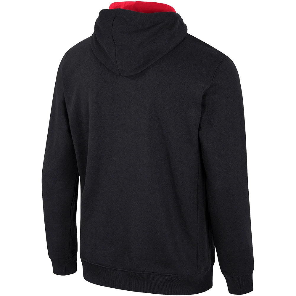 Sweat à capuche demi-zippé Colosseum pour hommes, Louisville Cardinals, noir