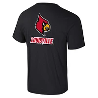 Men's Colosseum Black Louisville Cardinals Logo Lockup 2-Hit Active Blend T-Shirt