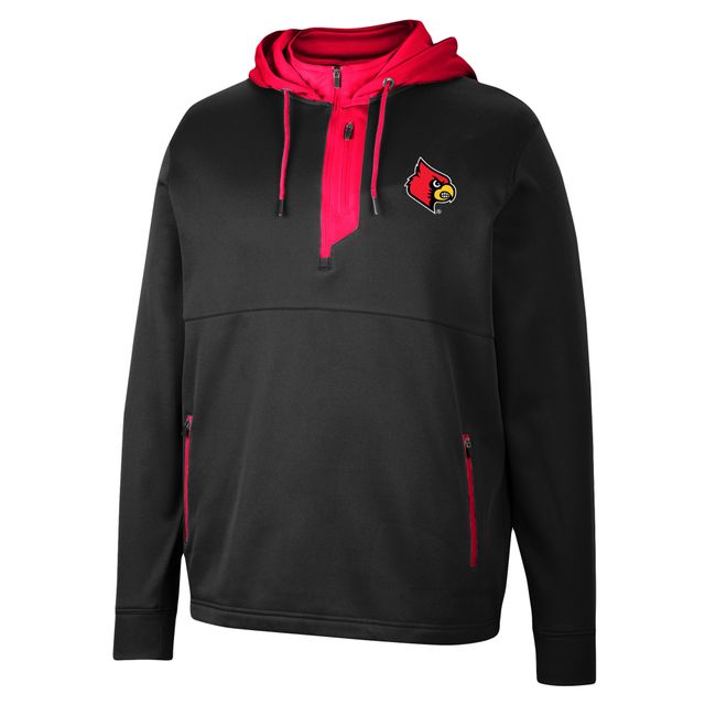 Sweat à capuche noir Colosseum Louisville Cardinals Luge 3.0 pour homme