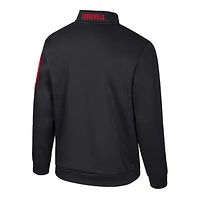 Men's Colosseum Black Louisville Cardinals Mainframe Quarter-Zip Fleece Jacket