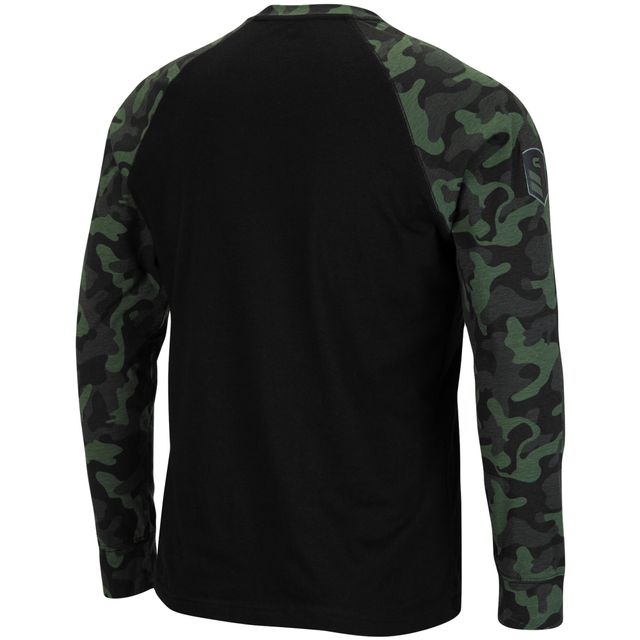 Colosseum Black Louisville Cardinals OHT Military Appreciation Camo Raglan T-shirt à manches longues pour homme